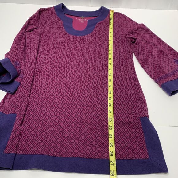 Soft Surroundings Tunic Top Womens Large Purples 3/4 Sleeve Knit Cover up - Picture 11 of 14